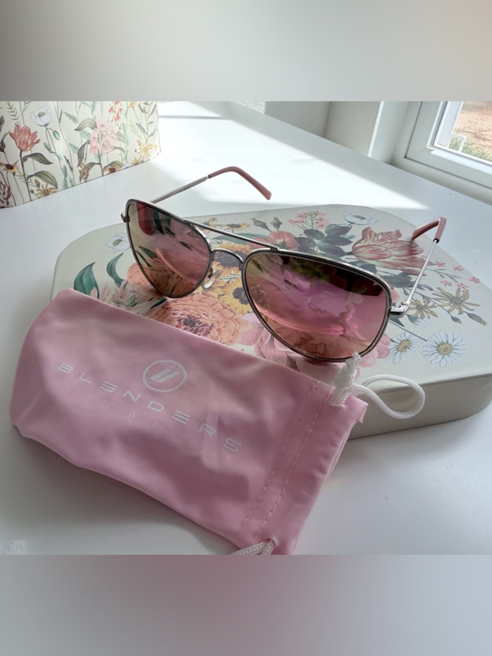 Blenders Pink Gradient Aviator Sunglasses